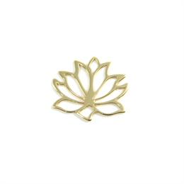 Vedhæng, lotus blomst, 13x14mm, 24kt FG/925S, 1 stk.